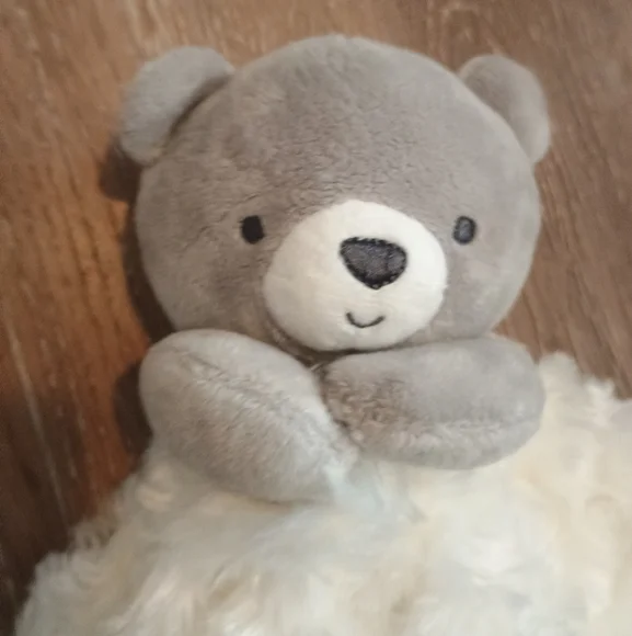 Carters Just One You Grey White Rosette Bear Clouds Lovey Baby Security Blanket - Picture 6 of 14